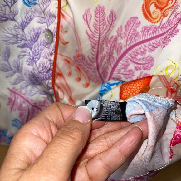 Kilo Brava Womens Pajamas Size Small Multicolor Under The Sea Print Satin - Picture 8 of 9